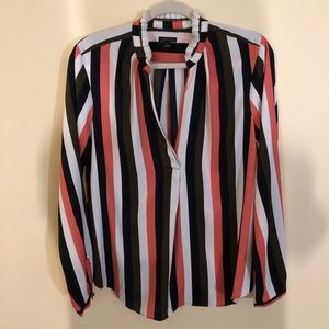 Striped long sleeve blouse